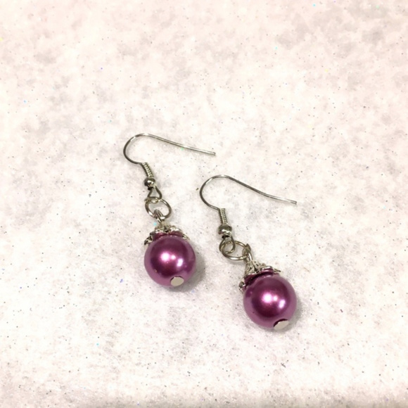 Jewelry - Purple Faux Pearl Earrings